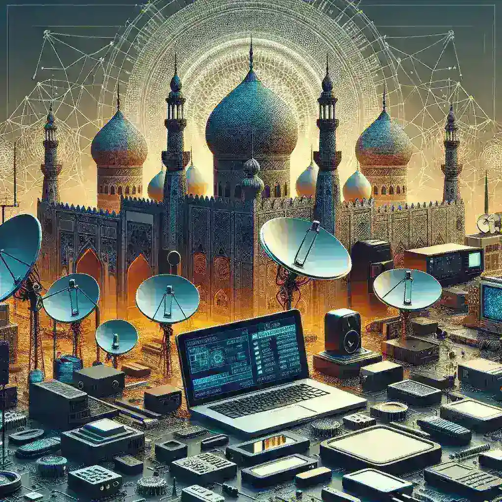 "صورة توضح تقنية التنصت اللاسلكي وتأثيراتها السلبية على الخصوصية الرقمية في العالم العربي، مع التركيز على المخاطر المترتبة على الأفراد وبياناتهم الشخصية."