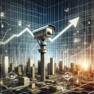 "كاميرات ذكاء اصطناعي متطورة لتحليل البيانات الأمنية في سوق حلول التحليل المرئي للأمن العام."