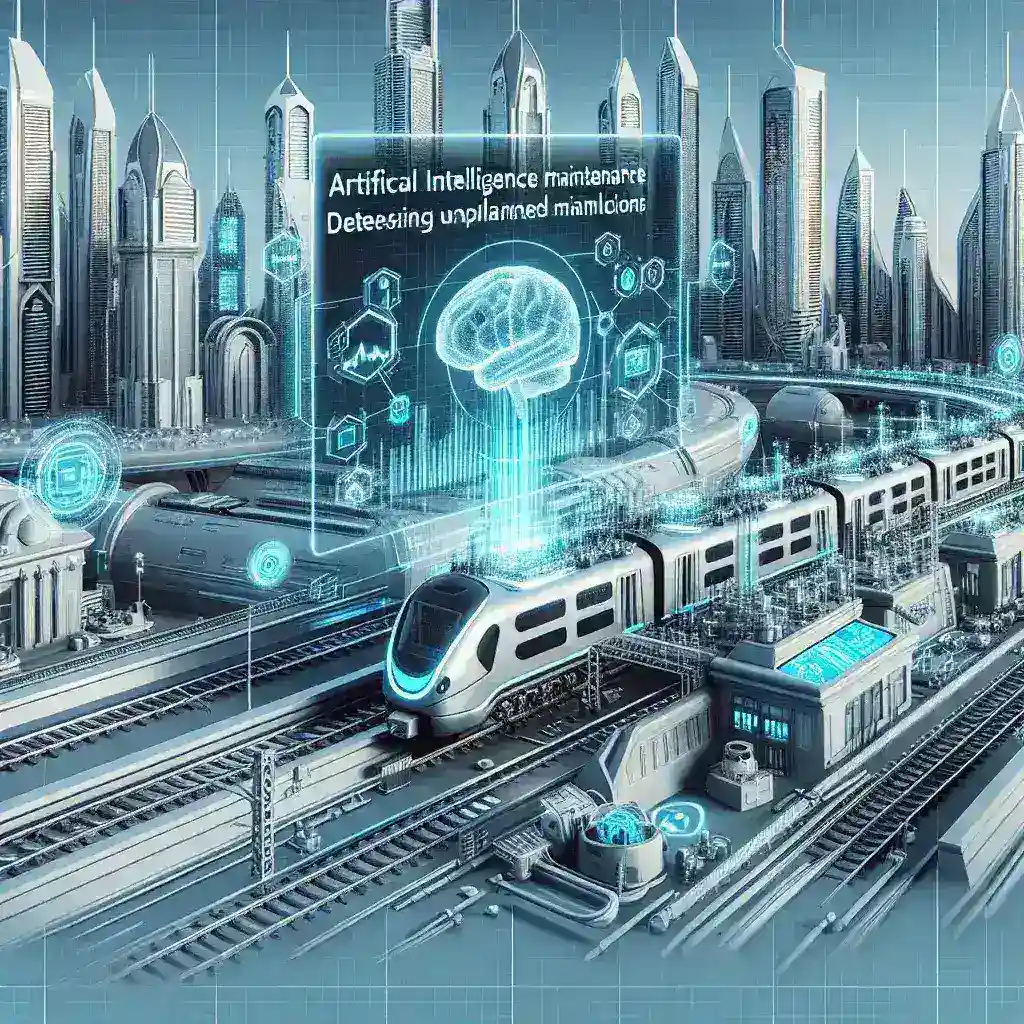 "صورة لعمليات صيانة السكك الحديدية في دبي باستخدام الذكاء الاصطناعي، تهدف إلى تقليل الأعطال غير المخطط لها وتعزيز كفاءة نظام النقل"
