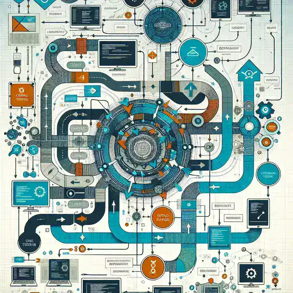 Alt Text: "أفضل منصات تحسين خطوط CI/CD في المؤسسات الحديثة: صورة توضح واجهة المستخدم لأداة CI/CD المتقدمة، مع التركيز على ميزات تحسين تطوير البرمجيات."