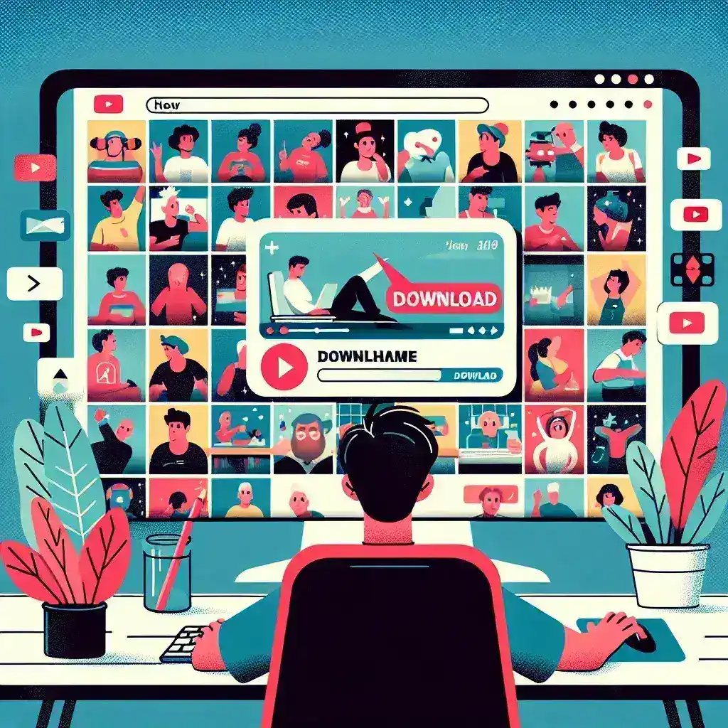 "شخص يستخدم تطبيق تيك توك لتحميل مقاطع الفيديو بسهولة وأمان على هاتفه الذكي، مع ظهور واجهة التطبيق في الخلفية."