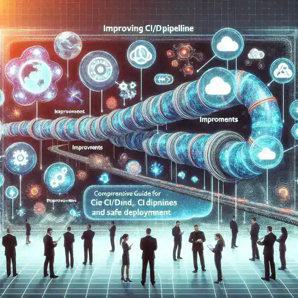 Alt text: "دوائر CI/CD في المؤسسات توضح منصات تحسين التطوير المستمر والنشر الآمن، مع التركيز على التكنولوجيات الحديثة والابتكارات في عملية النشر."