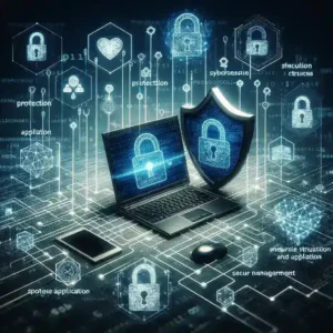 Alt text: "صورة توضيحية لواجهة برمجة التطبيقات (API) مع شروحات للأمان وإدارة الواجهات الداخلية، في إطار دليل شامل لحماية التطبيقات."